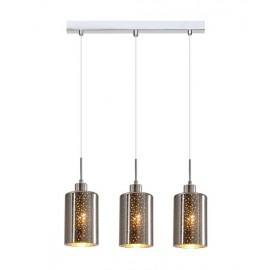 CLA-Espejo3 Interior Iron & Chrome Glass with Dotted Effect Oblong Pendant Lights